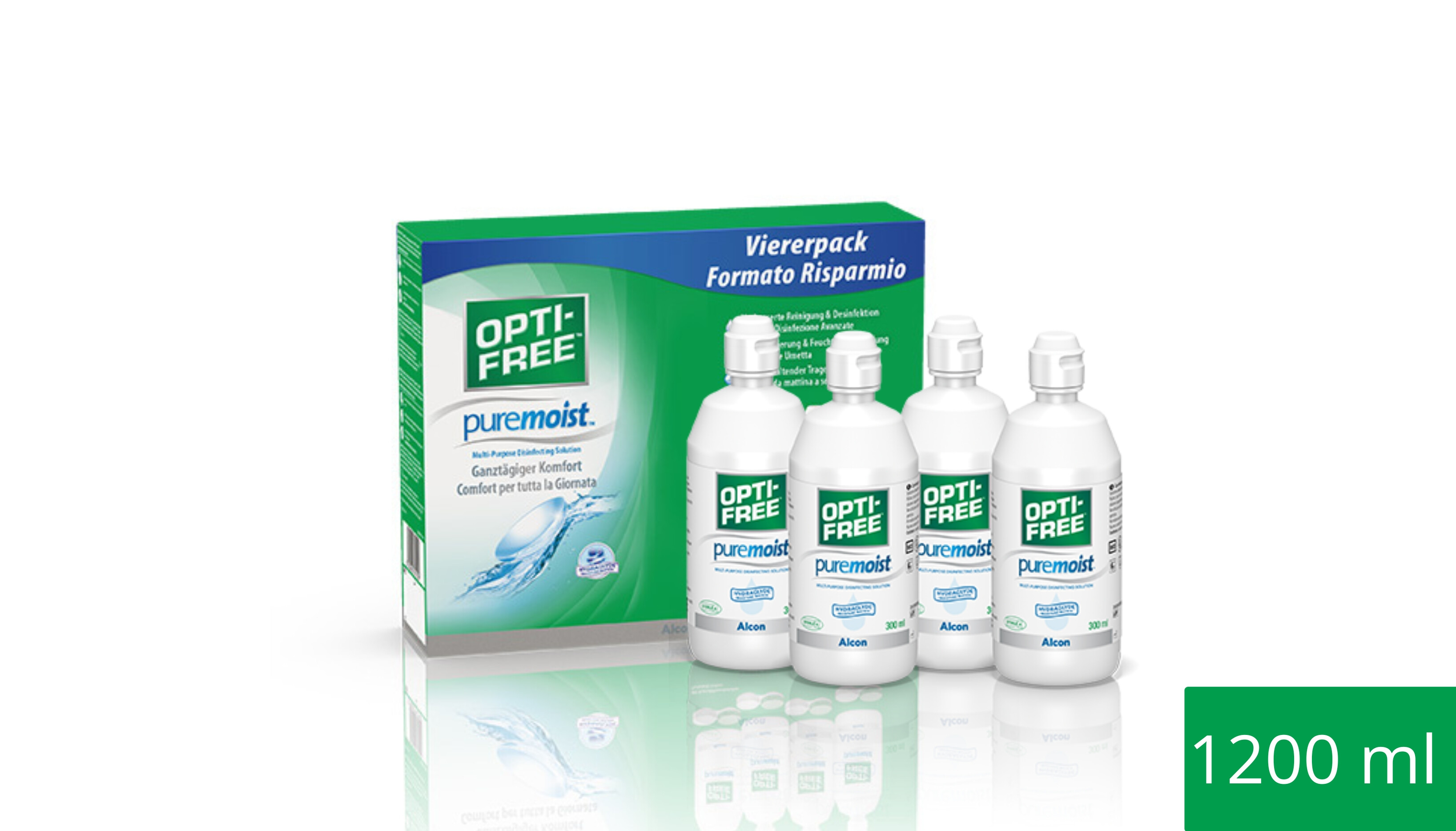 Opti Free Unisex Opti-Free® Puremoist® All-In-One Pflege Vorteilspack 1200 Ml Kontaktlinsen-Pflegemittel; -Flüssigkeit; -Lösung; -Reinigungsmittel; Kontaktlinsen