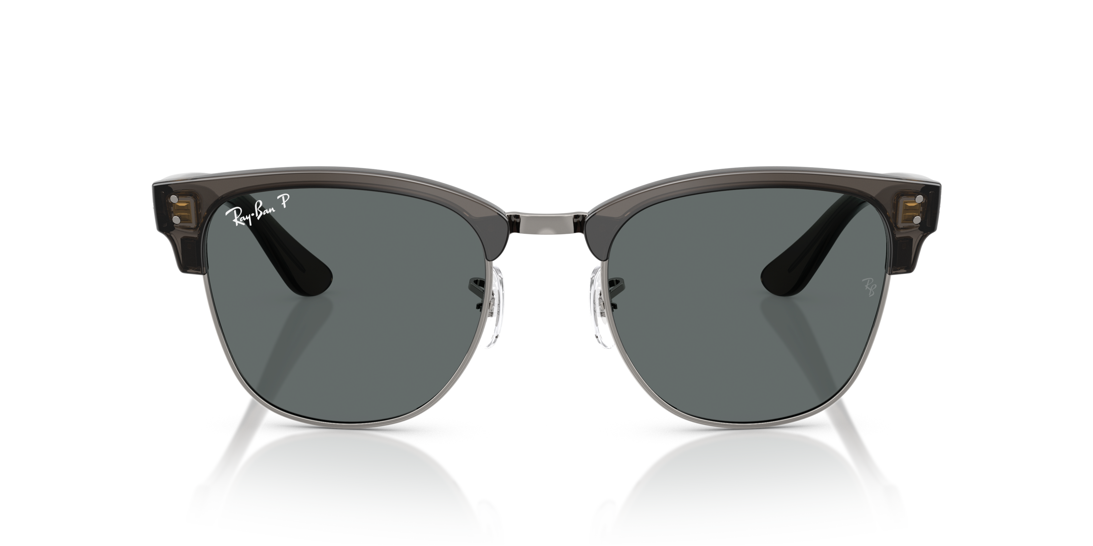 Ray-Ban Clubmaster Reverse 0RBR0504S 670781 Panto Sonnenbrille Grau Metall Mittel