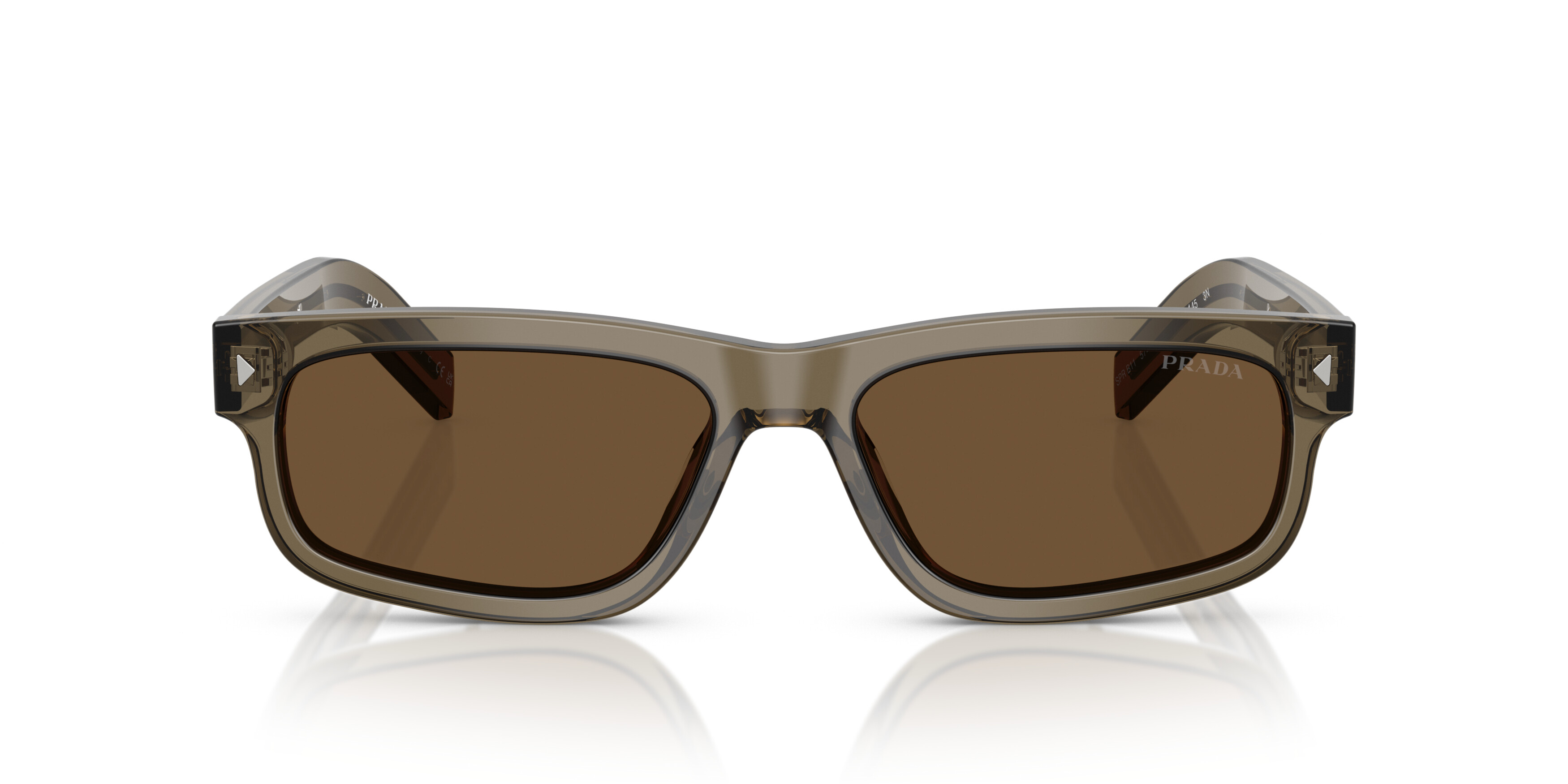 Prada Herren Braun,Transparent 0Pr B11s 18T70f Kunststoff Rechteckig Braun/Transparent Sonnenbrille Mit Sehstärke, Verglasbar; Sunglasses; Auch Als Gleitsichtbrille