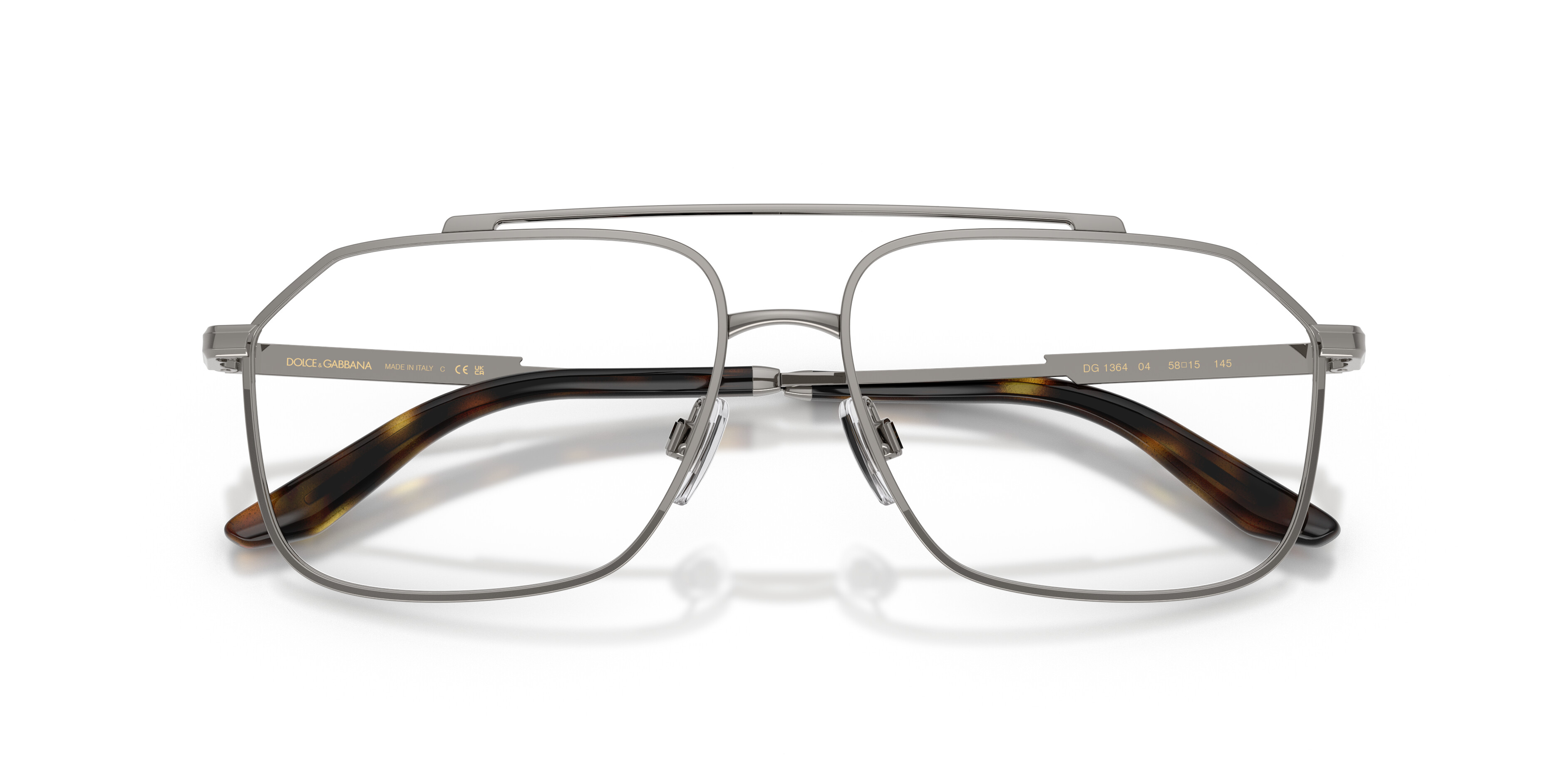 Dolce&Gabbana Herren Grau Dg1364 0 04 Metall Pilot / Brille Online; Brillengestell; Fassung; Auch Als Gleitsichtbrille