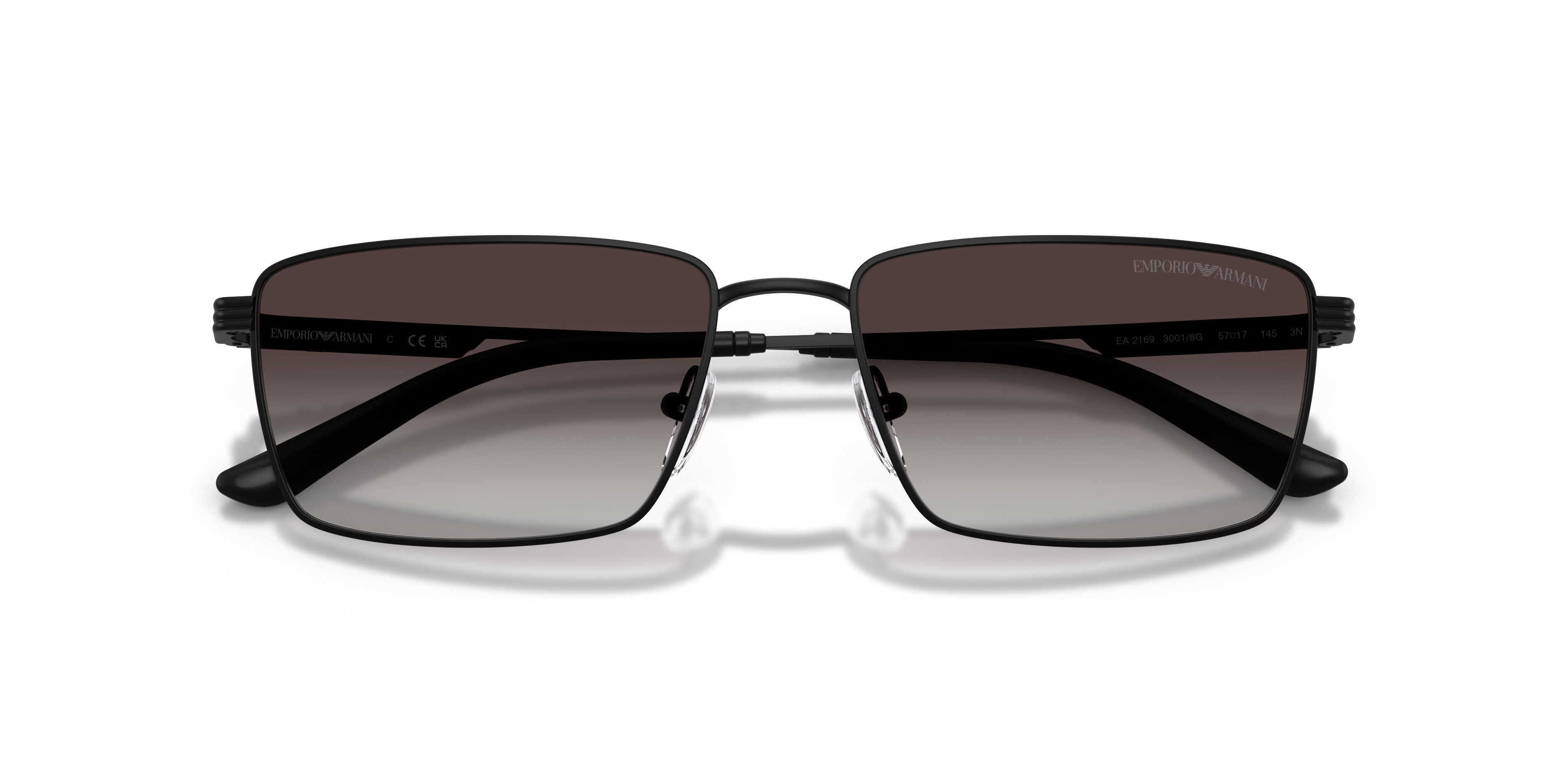 Emporio Armani Unisex Schwarz Ea2169 0 30018G Metall Rechteckig / Sonnenbrille Mit Sehstärke, Verglasbar; Sunglasses; Auch Als Gleitsichtbrille