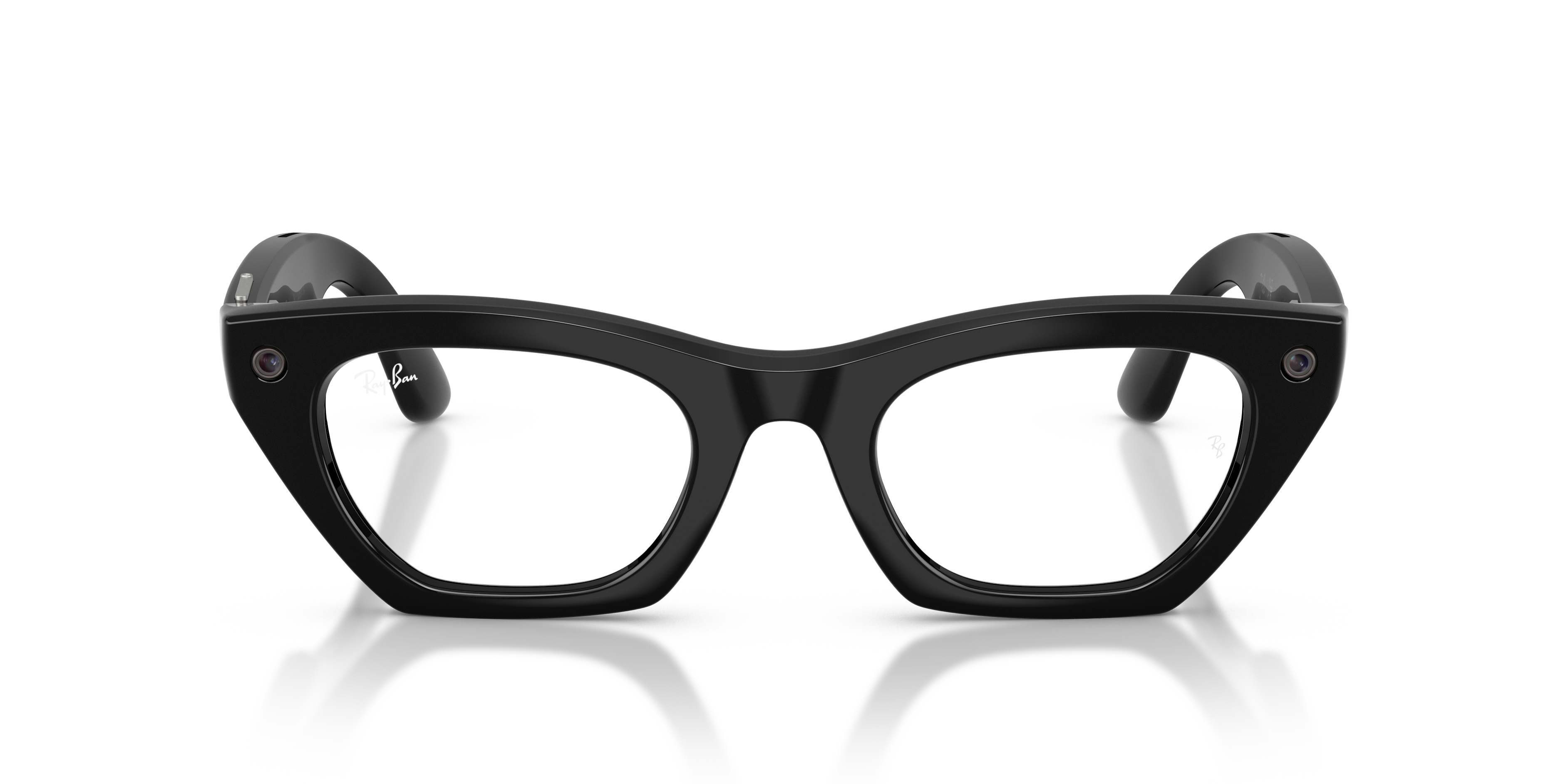 Ray-Ban META Zena 0RW4015 601/SB Sonnenbrille in Schwarz, kleine Schmetterlingsform aus Kunststoff, verglasbar