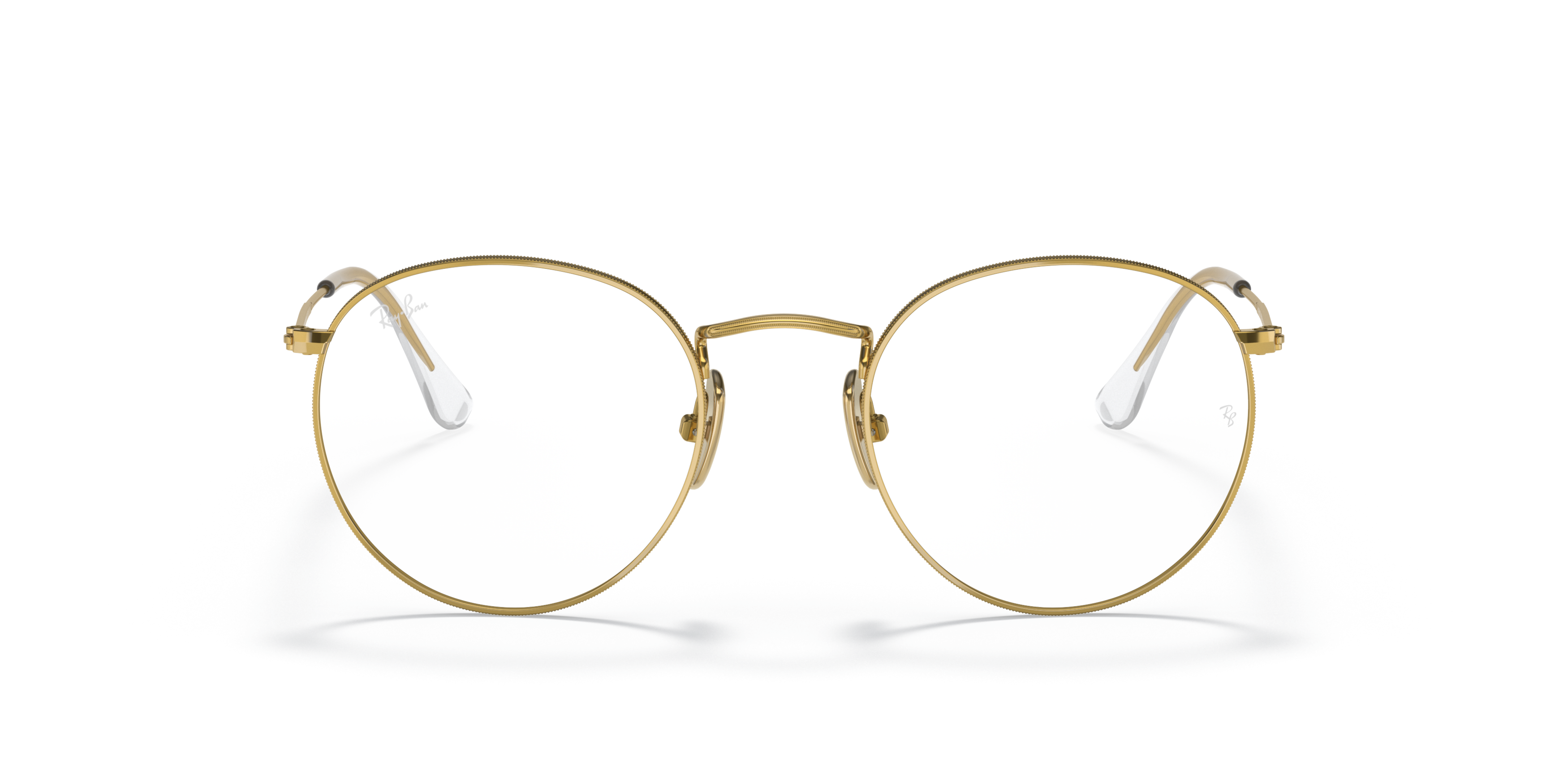 Ray-Ban Round Titanium Optics Gold Fassung Klar Glas 50-21, RB8247V - Image 2
